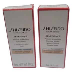Shiseido Benefiance Wrinkle Smoothing Eye Cream and Contour Serum Lot of 2